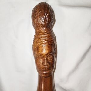 Vintage African "Women" Bust, Hand Carved Folk Art, Haitian, Caribbean, Cultural